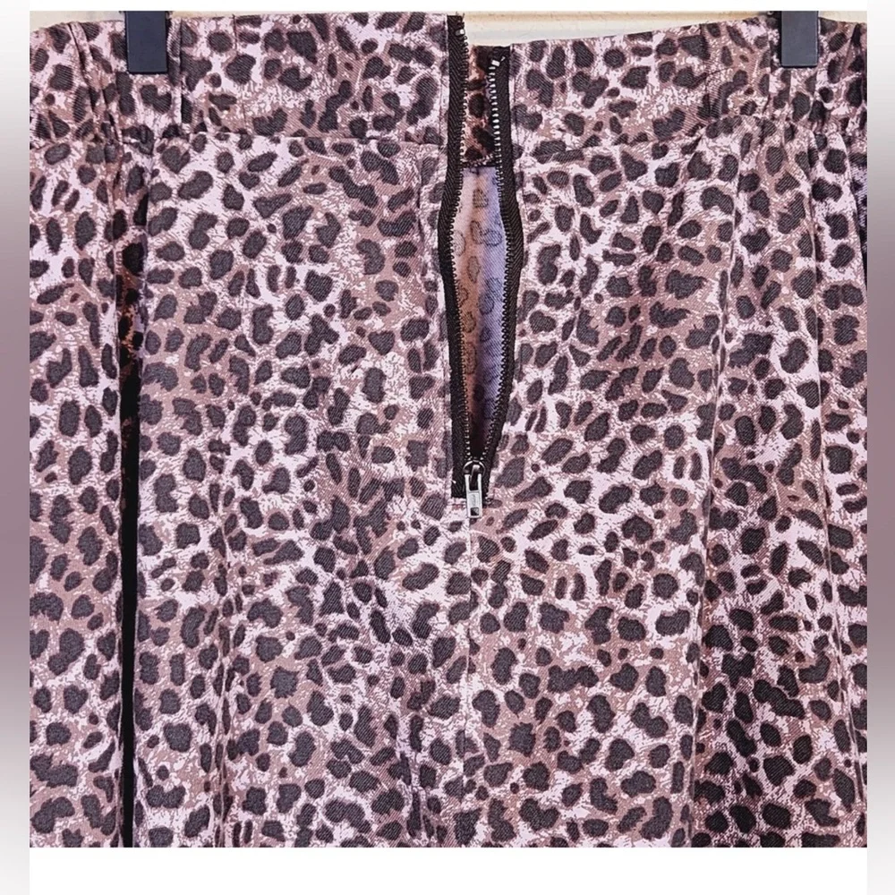 Torrid Leopard Animal Print Twill Pleated Skater Mini Skirt